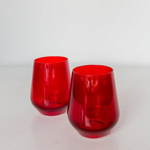 Estelle Colored Wine Stemless - Set of 6 {Red}