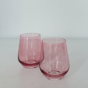 Estelle Colored Wine Stemless - Set of 6 {Rose}