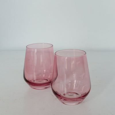 Estelle Colored Wine Stemless - Set of 6 {Rose}