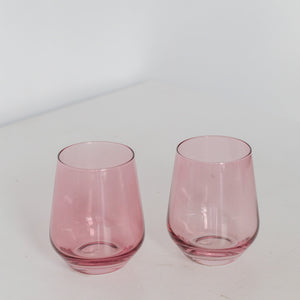 Estelle Colored Wine Stemless - Set of 6 {Rose}