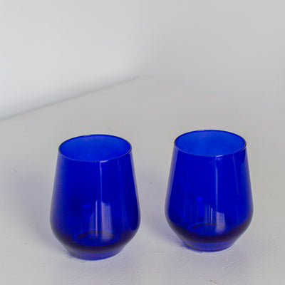 Estelle Colored Wine Stemless - Set of 6 {Royal Blue}