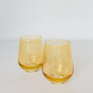 Estelle Colored Wine Stemless - Set of 6 {Yellow}