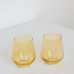 Estelle Colored Wine Stemless - Set of 6 {Yellow}