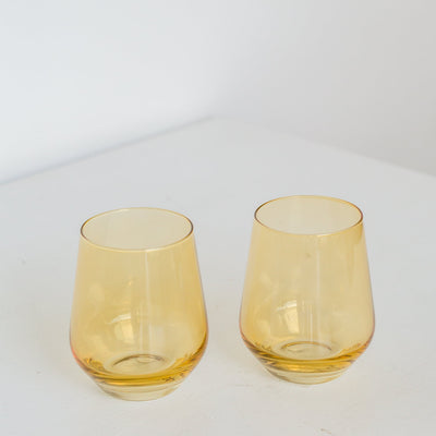Estelle Colored Wine Stemless - Set of 6 {Yellow}