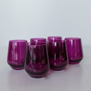 Estelle Colored Wine Stemless - Set of 6 {Amethyst}