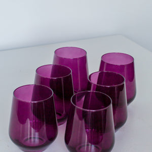 Estelle Colored Wine Stemless - Set of 6 {Amethyst}