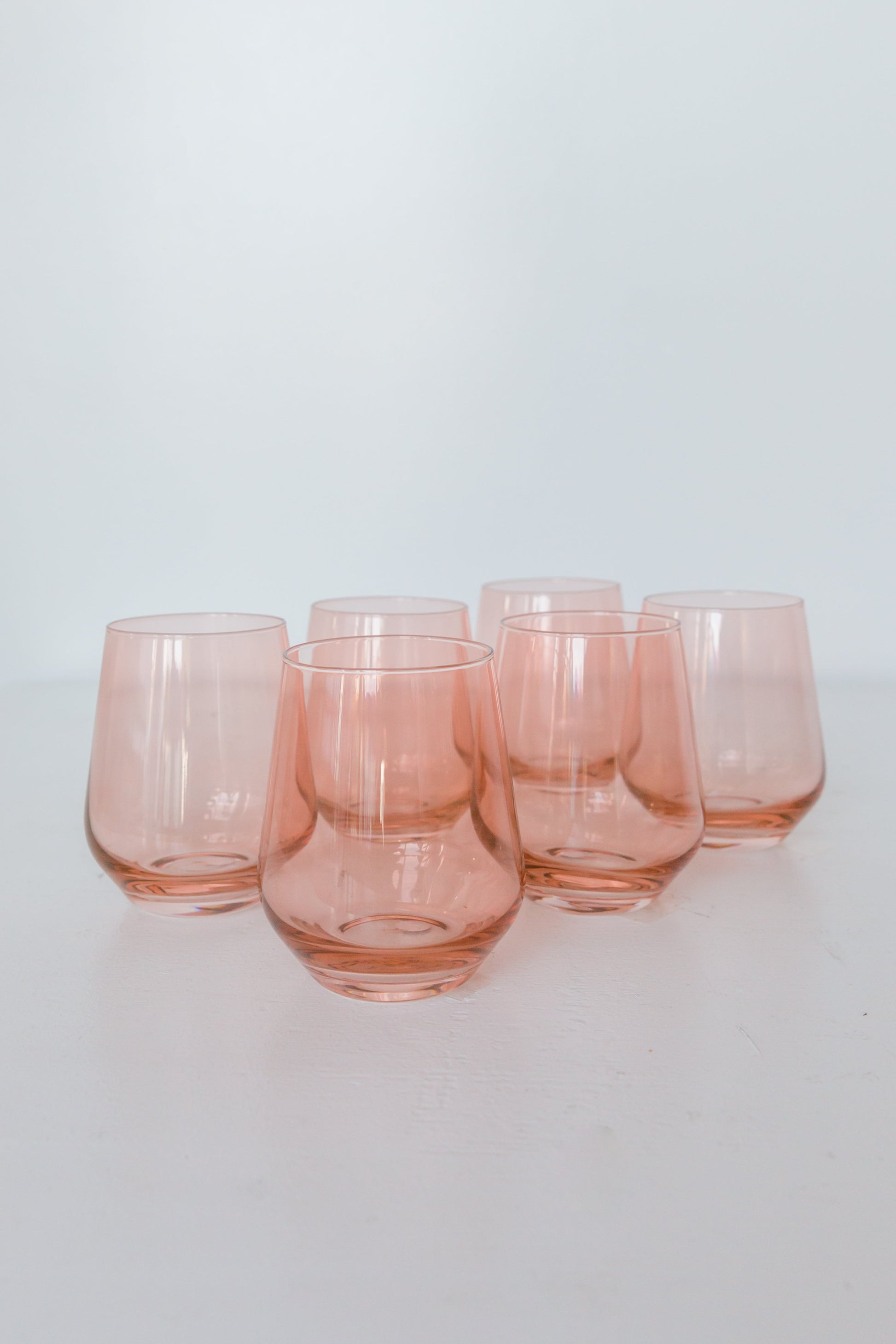 Estelle Colored Wine Stemless - Set of 6 {Blush Pink}