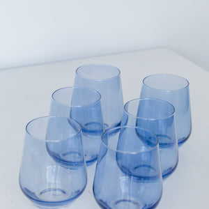 Estelle Colored Wine Stemless - Set of 6 {Cobalt Blue}