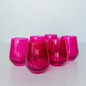 Estelle Colored Wine Stemless - Set of 6 {Viva Magenta (Our Fuchsia)}.