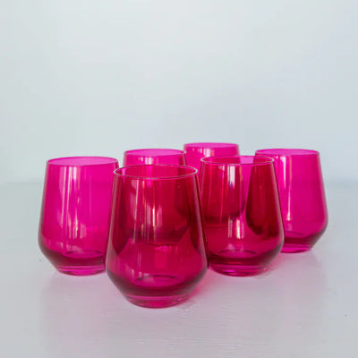 Estelle Colored Wine Stemless - Set of 6 {Viva Magenta (Our Fuchsia)}.