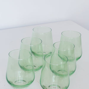 Estelle Colored Wine Stemless - Set of 6 {Mint Green}