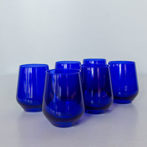Estelle Colored Wine Stemless - Set of 6 {Royal Blue}