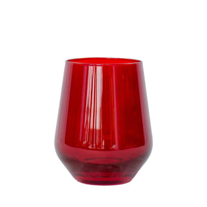 Estelle Colored Wine Stemless - Set of 2 {Red}