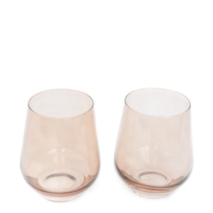 Estelle Colored Wine Stemless - Set of 2 {Mocha Mousse (Our Amber Smoke)}