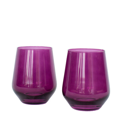 Estelle Colored Wine Stemless - Set of 2 {Amethyst}