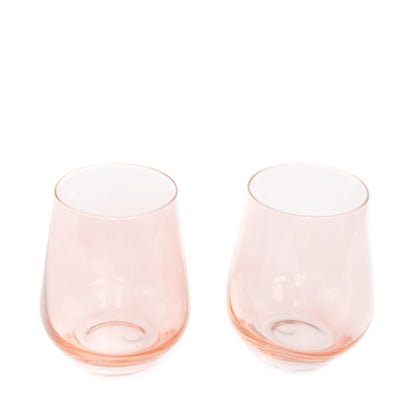 Estelle Colored Wine Stemless - Set of 2 {Blush Pink}