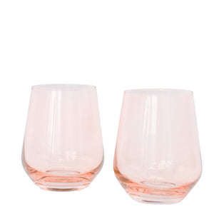 Estelle Colored Wine Stemless - Set of 2 {Blush Pink}