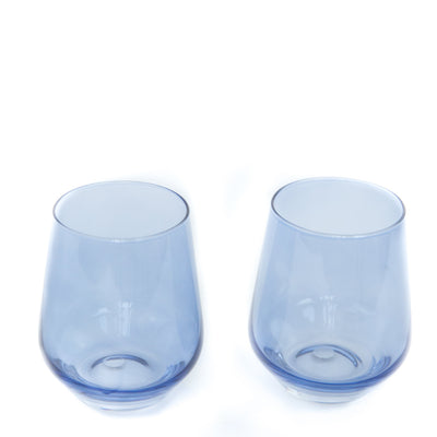 Estelle Colored Wine Stemless - Set of 2 {Cobalt Blue}