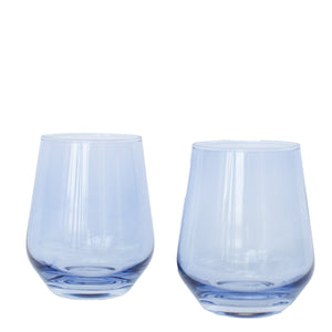Estelle Colored Wine Stemless - Set of 2 {Cobalt Blue}