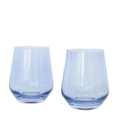 Estelle Colored Wine Stemless - Set of 2 {Cobalt Blue}