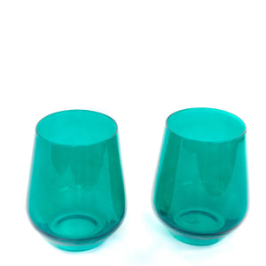 Estelle Colored Wine Stemless - Set of 6 {Emerald Green}