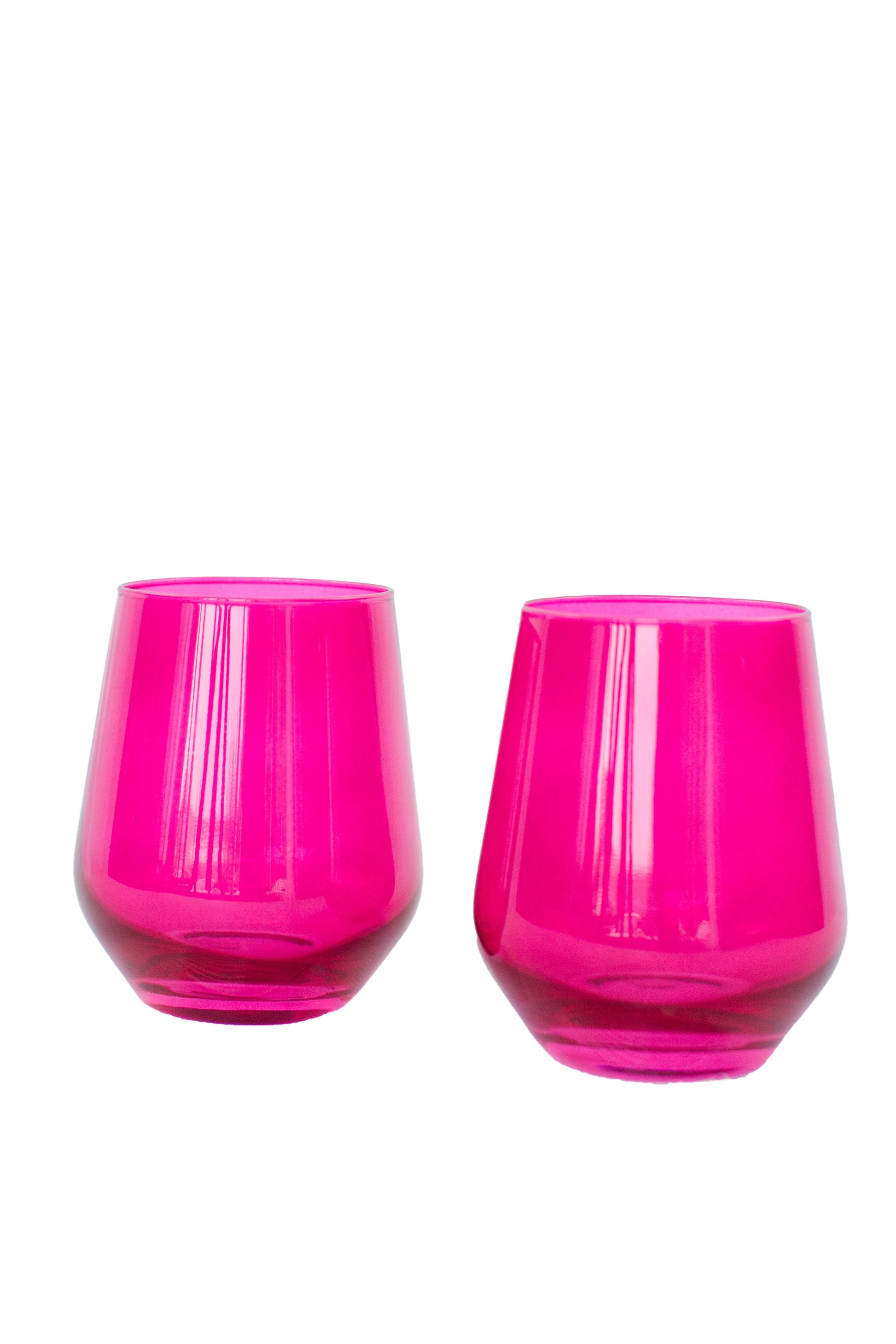 Estelle Colored Wine Stemless - Set of 6 {Viva Magenta (Our Fuchsia)}.