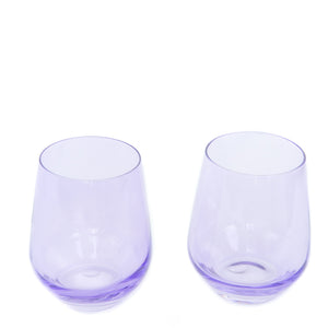 Estelle Colored Wine Stemless - Set of 2 {Lavender}