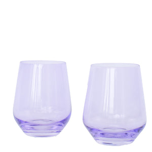 Estelle Colored Wine Stemless - Set of 6 {Lavender}