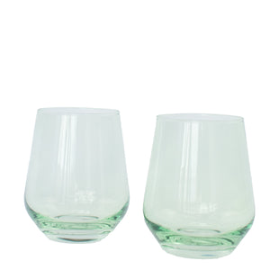 Estelle Colored Wine Stemless - Set of 2 {Mint Green}