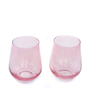 Estelle Colored Wine Stemless - Set of 2 {Rose}