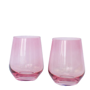 Estelle Colored Wine Stemless - Set of 6 {Rose}