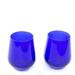 Estelle Colored Wine Stemless - Set of 2 {Royal Blue}