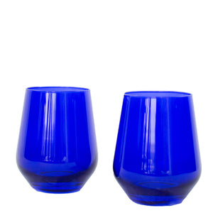 Estelle Colored Wine Stemless - Set of 2 {Royal Blue}