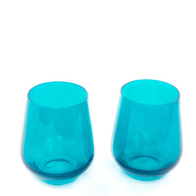Estelle Colored Wine Stemless - Set of 6 {Teal}