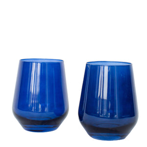 Estelle Colored Wine Stemless - Set of 2 {Midnight Blue}