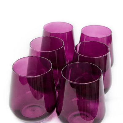 Estelle Colored Wine Stemless - Set of 6 {Amethyst}