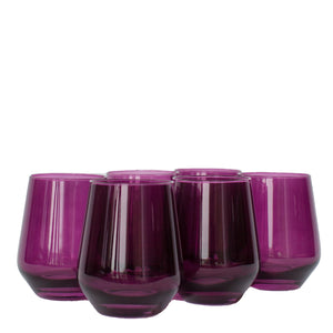 Estelle Colored Wine Stemless - Set of 6 {Amethyst}