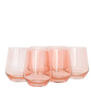 Estelle Colored Wine Stemless - Set of 6 {Blush Pink}