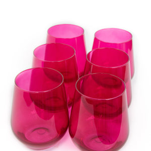 Estelle Colored Wine Stemless - Set of 6 {Viva Magenta (Our Fuchsia)}