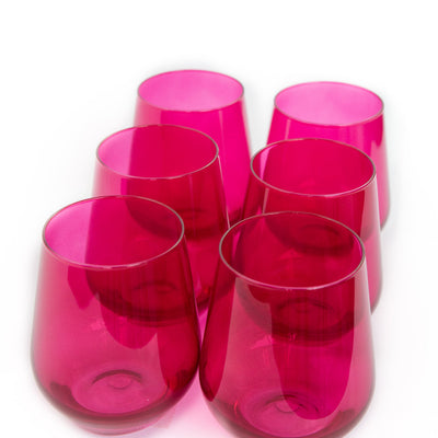 Estelle Colored Wine Stemless - Set of 6 {Viva Magenta (Our Fuchsia)}