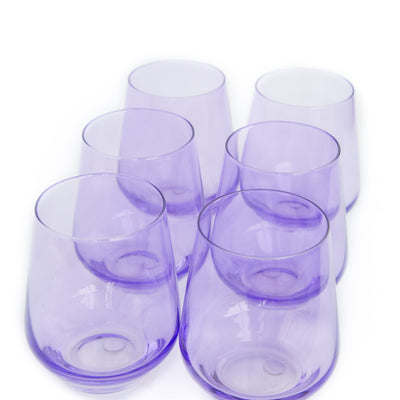 Estelle Colored Wine Stemless - Set of 6 {Lavender}
