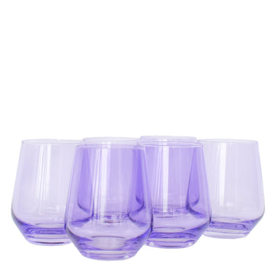 Estelle Colored Wine Stemless - Set of 6 {Lavender}
