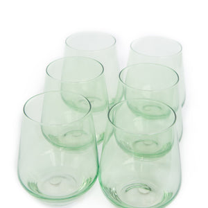 Estelle Colored Wine Stemless - Set of 6 {Mint Green}