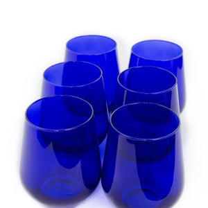 Estelle Colored Wine Stemless - Set of 6 {Royal Blue}