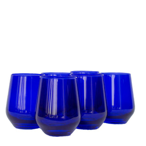 Estelle Colored Wine Stemless - Set of 6 {Royal Blue}