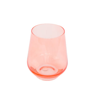 Estelle Colored Wine Stemless - Set of 2- Peach Fuzz {Our Coral Peach Pink}