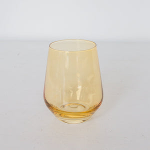 Estelle Colored Wine Stemless - Set of 6 {Yellow}