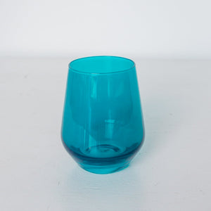 Estelle Colored Wine Stemless - Set of 2 {Teal}