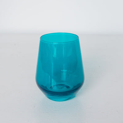 Estelle Colored Wine Stemless - Set of 6 {Teal}