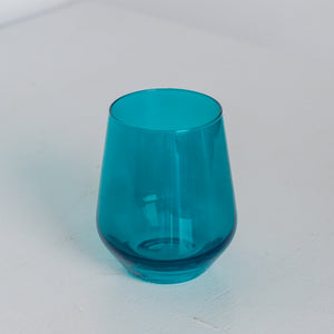 Estelle Colored Wine Stemless - Set of 2 {Teal}